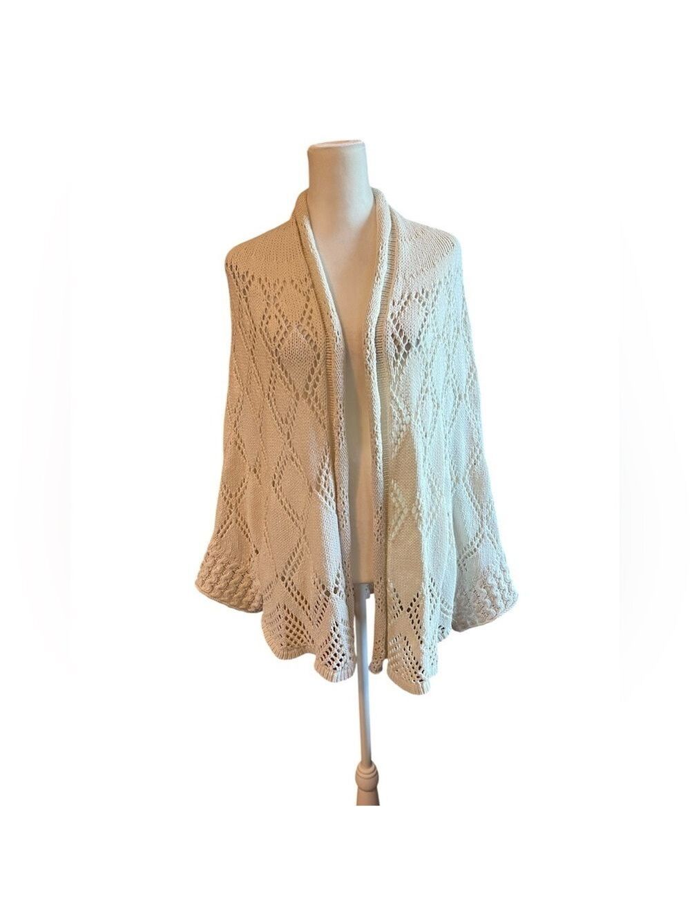 Angel Of The North Cream Knit Poncho
